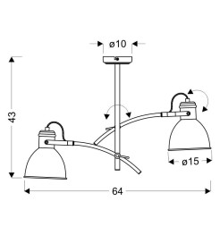 ZUMBA LAMPA WISZĄCA 2X60W E27 BIAŁY+CZARNY 32-72054