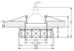 OPRAWA STROPOWA DEKORACYJNA OKRAGŁA SK-83 CH/AM MR16 1X50W BURSZTYN CHROM OPRAWA 2263182