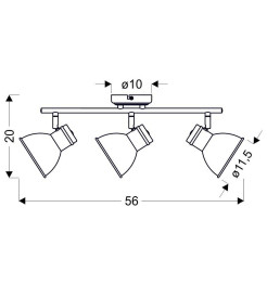 ZUMBA LAMPA SUFITOWA LISTWA 3X40W E14 BIAŁY+CZARNY 93-72146
