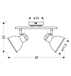 ZUMBA LAMPA SUFITOWA LISTWA 2X40W E14 BIAŁĀY+CZARNY 92-72139