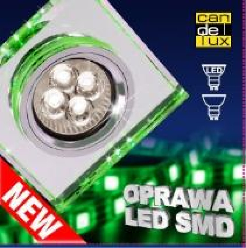 OPRAWA STROPOWA SS-22 CH/TR+GR GU10 50W+LED SMD 2,1W ZIELONY 230V CHROM STAŁA KW 2235233