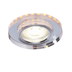 OPRAWA STROPOWA SS-23 CH/TR+AM GU10 50W+LED SMD 230V BURSZTYNOWY 2,1W CHROM STAŁ 2238234