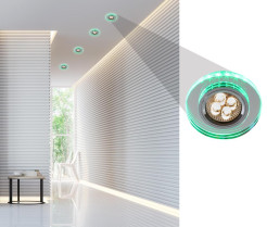 OPRAWA STROPOWA SS-23 CH/TR+GR GU10 50W+LED SMD 230V ZIELONY 2,1W CHROM STAŁA OK 2238265