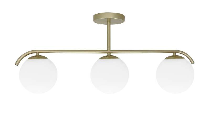 AMADEO lampa sufitowa mosiężny 3x40W E14 klosz biały 33-35424