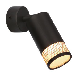 Flin lampa kinkiet czarny 1x15W GU10 klosz czarny+złoty 91-27566
