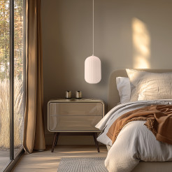 CRESTO lampa wisząca biały 1x40W E27 klosz biały 31-35462