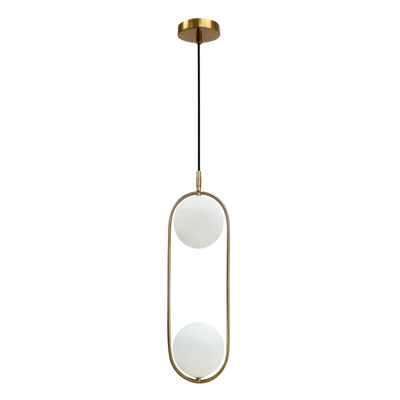 Cordel lampa wisząca złoty szczotkowany 2x28W G9 klosz biały 32-26279