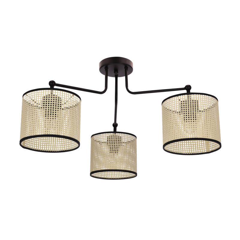 TOPI lampa wisząca czarny 3x40W E27 abażur kremowy 33-38241