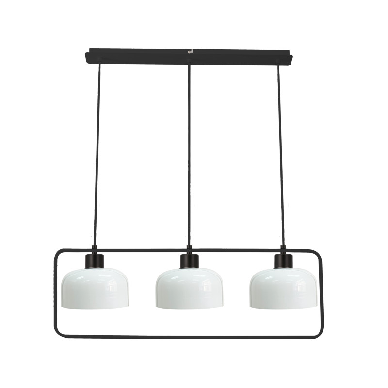 Zodiac lampa wisząca czarny 3x40W E27 klosz biały 33-26828