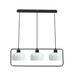 Zodiac lampa wisząca czarny 3x40W E27 klosz biały 33-26828