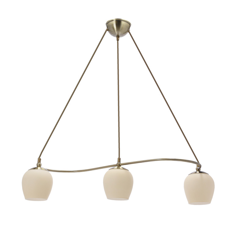 Serano lampa wisząca patynowy 3x60W E27 klosz kremowy 33-11060