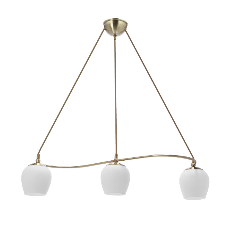 Serano lampa wisząca patynowy 3x60W E27 klosz biały 33-07377