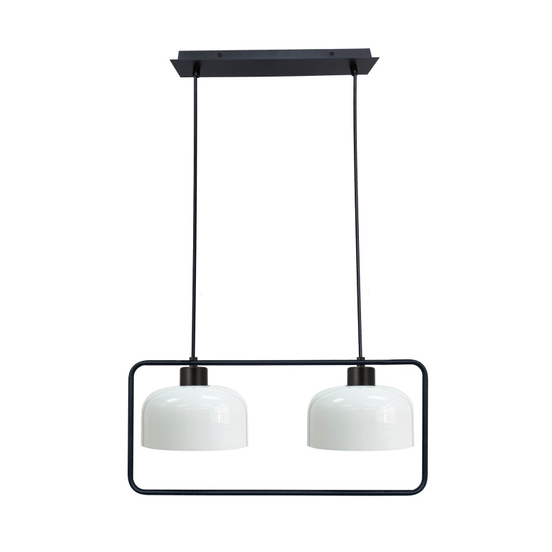 Zodiac lampa wisząca czarny 2x40W E27 klosz biały 32-26811