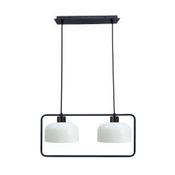Zodiac lampa wisząca czarny 2x40W E27 klosz biały 32-26811