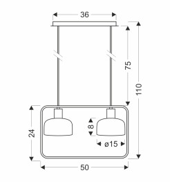 Zodiac lampa wisząca czarny 2x40W E27 klosz biały 32-26811