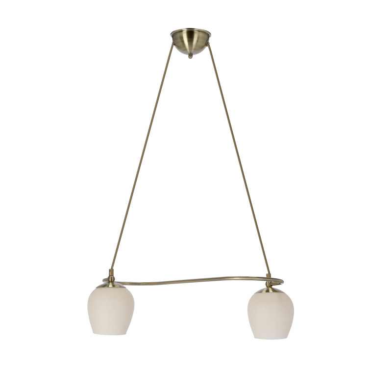 Serano lampa wisząca patynowy 2x60W E27 klosz kremowy 32-11053