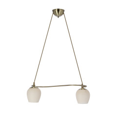 Serano lampa wisząca patynowy 2x60W E27 klosz kremowy 32-11053