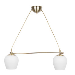 Serano lampa wisząca patynowy 2x60W E27 klosz biały 32-07360
