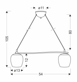 Serano lampa wisząca patynowy 2x60W E27 klosz biały 32-07360