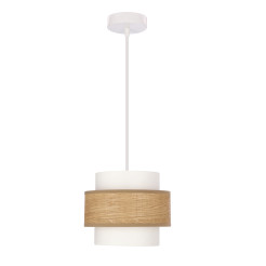 NUGET lampa wisząca biały 1x60W E27 abażur kremowy 31-37015