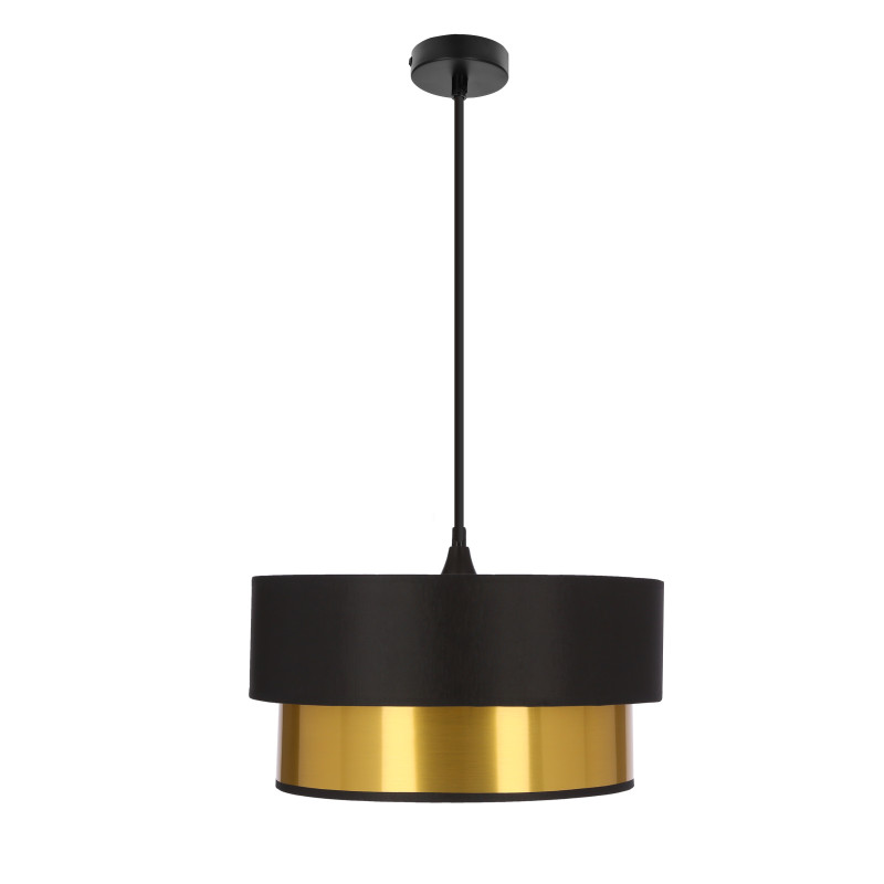 ERNA lampa wisząca satynowy 1x60W E27 abażur czarny+złoty 31-37008