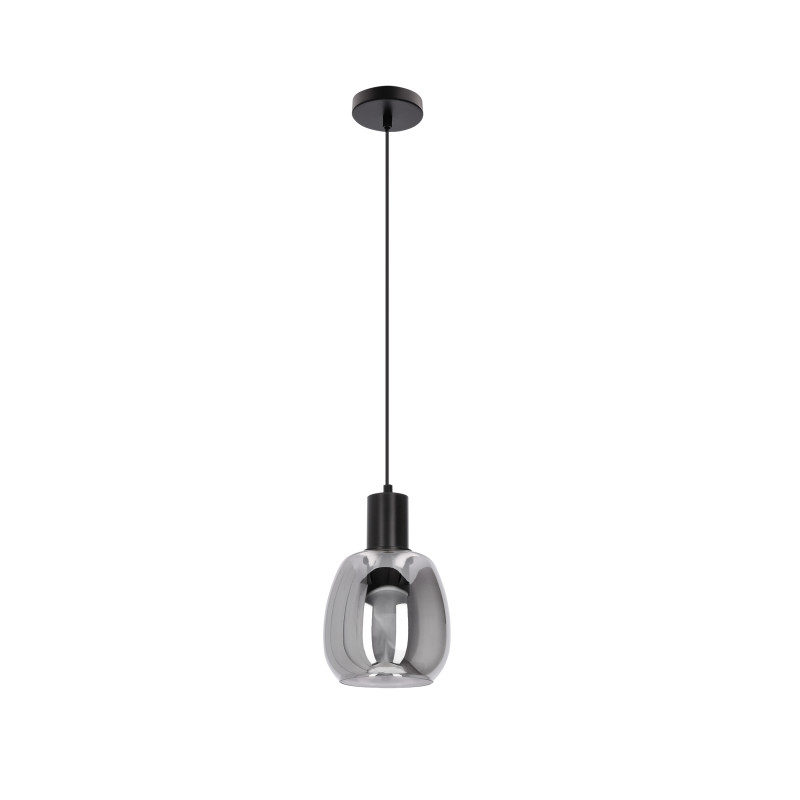 Udin small lampa wisząca czarny 1x15W GU10 klosz szary 31-26941