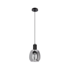 Udin small lampa wisząca czarny 1x15W GU10 klosz szary 31-26941