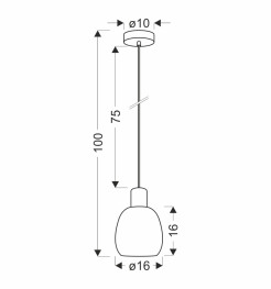 Udin small lampa wisząca czarny 1x15W GU10 klosz szary 31-26941