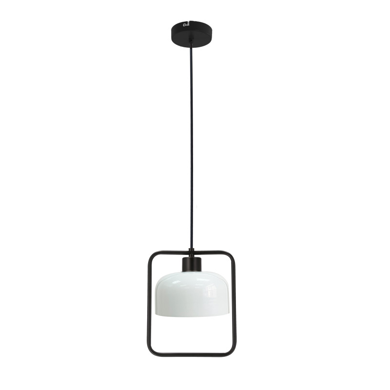 Zodiac lampa wisząca czarny 1x40W E27 klosz biały 31-26798