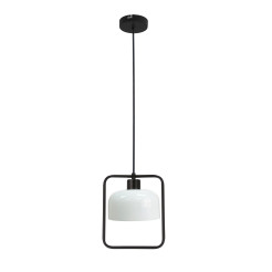 Zodiac lampa wisząca czarny 1x40W E27 klosz biały 31-26798