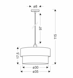 Arezzo lampa wisząca czarny 1x60W E27 abażur czarny+oliwkowy 31-23858