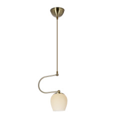 Serano lampa wisząca patynowy 1x60W E27 klosz kremowy 31-11046