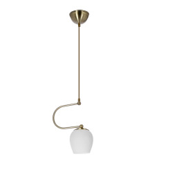 Serano lampa wisząca patynowy 1x60W E27 klosz biały 31-07353