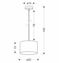 PANDY lampa wisząca czarny 1x40W E27 abażur szary+złoty 31-37718