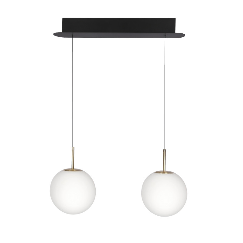 Bimbo lampa wisząca czarny+złoty 2x10W LED 3000K klosz biały 32-31754