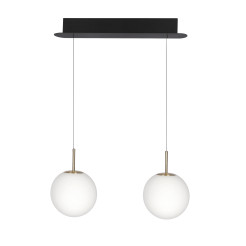 Bimbo lampa wisząca czarny+złoty 2x10W LED 3000K klosz biały 32-31754