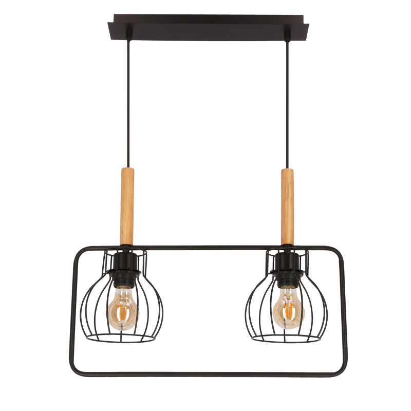 Franita lampa wisząca czarny 2x40W E27 klosz czarny 32-32003