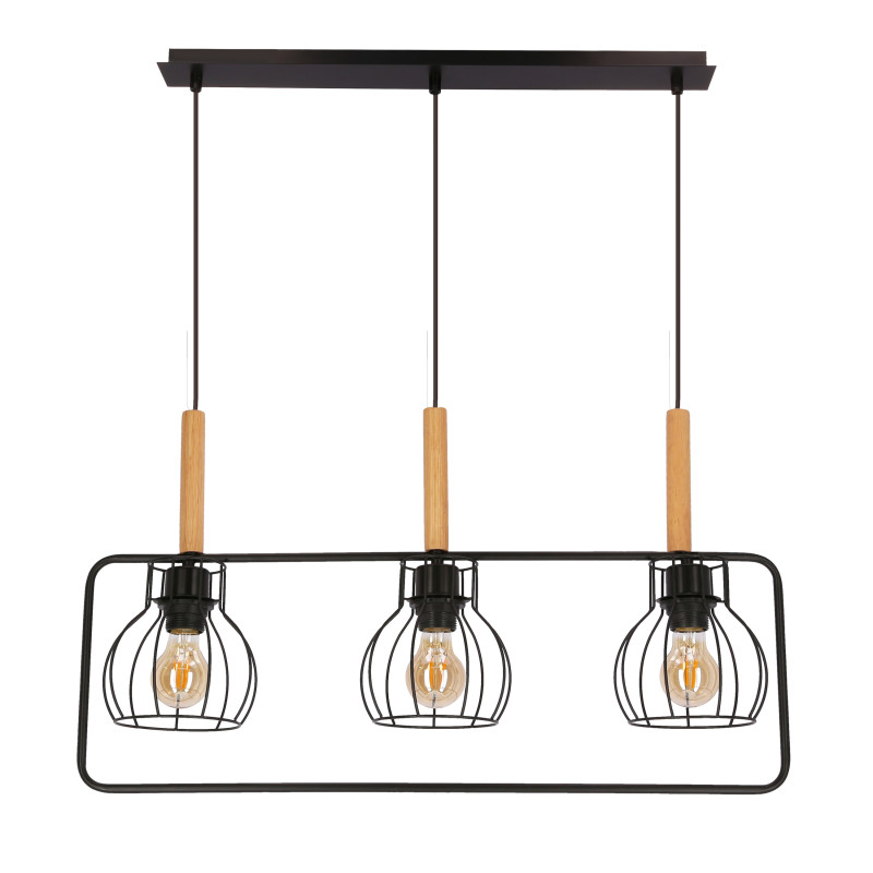 Franita lampa wisząca czarny 3x40W E27 klosz czarny 33-32010