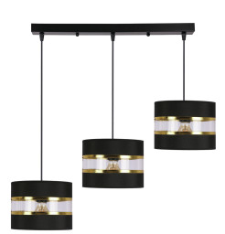 PANDY lampa wisząca czarny 3x40W E27 abażur czarny+złoty 33-37596