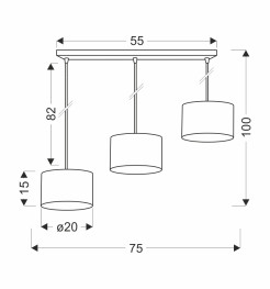 PANDY lampa wisząca czarny 3x40W E27 abażur czarny+złoty 33-37596