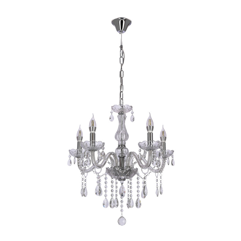 Cristallo lampa wisząca chromowy 5x40W E14 transparentny 35-30313