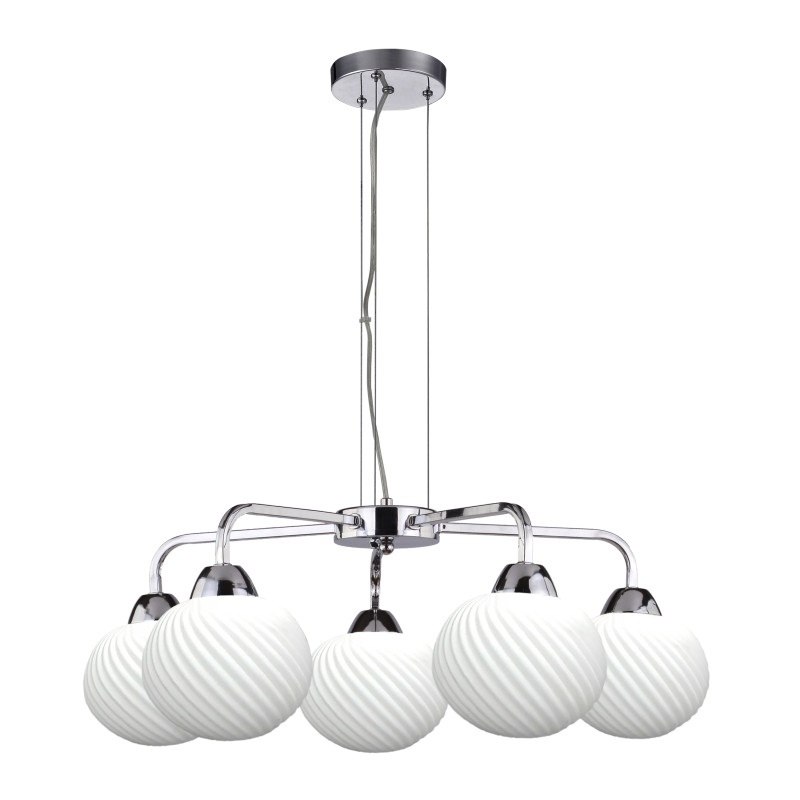 Madryt lampa wisz¹ca chrom 5x60W E27 klosz biały 35-32942
