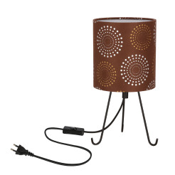 Smally lampa stołowa czarny 1x40 E14 abażur emili brązowy 41-33192