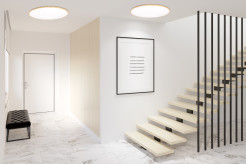 TENS lampa sufitowa plafon drew. 48W LED 3000/4000/6000K 59cm klosz biały, pilot 16-33949