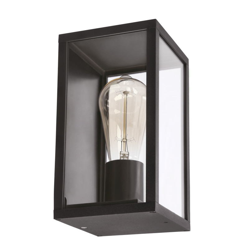 Hoya lampa ogrodowa elewacyjna prostokątna 12x22cm czarny 1x60W E27 IP44 21-32270