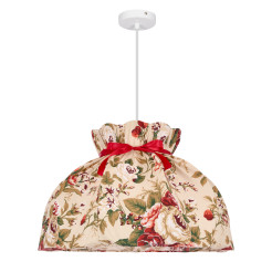ROZANO lampa wisząca biały 1x40W E27 abażur kwiatowy 31-39392