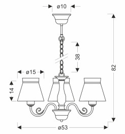 ROZANO lampa wisząca biały 1x40W E27 abażur kwiatowy 31-39392