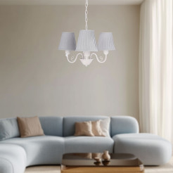 FIREZ lampa wisząca biały 3x40W E27 abażur szary 33-36896
