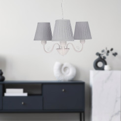 FIREZ lampa wisząca biały 3x40W E27 abażur szary 33-36896