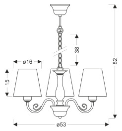 FIREZ lampa wisząca biały 3x40W E27 abażur szary 33-36896